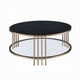 Abio Coffee Table | 35’’ | Round Sintered Stone Top | Black and Gold BM333068