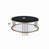 Abio Coffee Table | 35’’ | Round Sintered Stone Top | Black and Gold BM333068