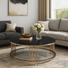 Abio Coffee Table | 35" | Round Sintered Stone Top | Black and Gold