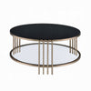 Abio Coffee Table | 35" | Round Sintered Stone Top | Black and Gold