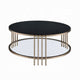 Abio Coffee Table | 35" | Round Sintered Stone Top | Black and Gold