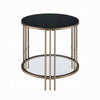 Abio Side End Table | 23’’ | Round Sintered Stone Top | Black and Gold BM333069