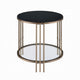 Abio Side End Table | 23’’ | Round Sintered Stone Top | Black and Gold BM333069