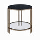 Abio Side End Table | 23’’ | Round Sintered Stone Top | Black and Gold BM333069