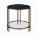 Abio Side End Table | 23" | Round Sintered Stone Top | Black and Gold