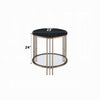 Abio Side End Table | 23’’ | Round Sintered Stone Top | Black and Gold BM333069