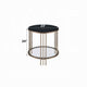 Abio Side End Table | 23’’ | Round Sintered Stone Top | Black and Gold BM333069