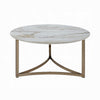 Acor Coffee Table | 35’’ | Round Sintered Stone Top | White and Gold BM333070