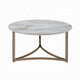 Acor Coffee Table | 35’’ | Round Sintered Stone Top | White and Gold BM333070
