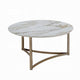 Acor Coffee Table | 35’’ | Round Sintered Stone Top | White and Gold BM333070