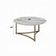Acor Coffee Table | 35’’ | Round Sintered Stone Top | White and Gold BM333070