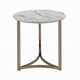 Acor Side End Table | 24’’ | Round Sintered Stone Top | White and Gold BM333071