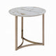 Acor Side End Table | 24’’ | Round Sintered Stone Top | White and Gold BM333071
