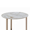 Acor Side End Table | 24’’ | Round Sintered Stone Top | White and Gold BM333071