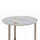 Acor Side End Table | 24’’ | Round Sintered Stone Top | White and Gold BM333071