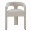 Gamo Set of 2 Side Dining Chair | Rounded Back | Modern White Chenille BM333072