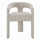 Gamo Set of 2 Side Dining Chair | Rounded Back | Modern White Chenille BM333072