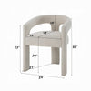 Gamo Set of 2 Side Dining Chair | Rounded Back | Modern White Chenille BM333072