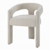 Gamo Set of 2 Side Dining Chair | Rounded Back | Modern White Chenille