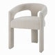Gamo Set of 2 Side Dining Chair | Rounded Back | Modern White Chenille
