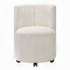 Yodo Side Accent Chair Set of 2 | Rolling Wheels | White Chenille BM333074