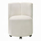 Yodo Side Accent Chair Set of 2 | Rolling Wheels | White Chenille BM333074