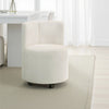 Yodo Side Accent Chair Set of 2 | Rolling Wheels | White Chenille