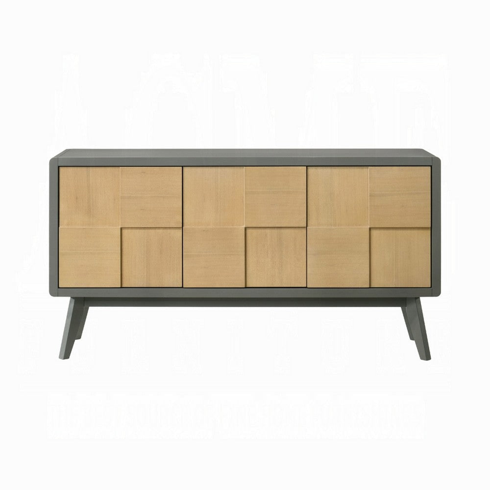 Yodo Sideboard Buffet Console | 59’’ | Brown Geometric Front Design BM333075