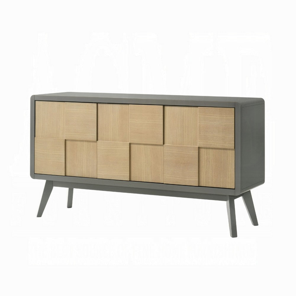 Yodo Sideboard Buffet Console | 59’’ | Brown Geometric Front Design BM333075