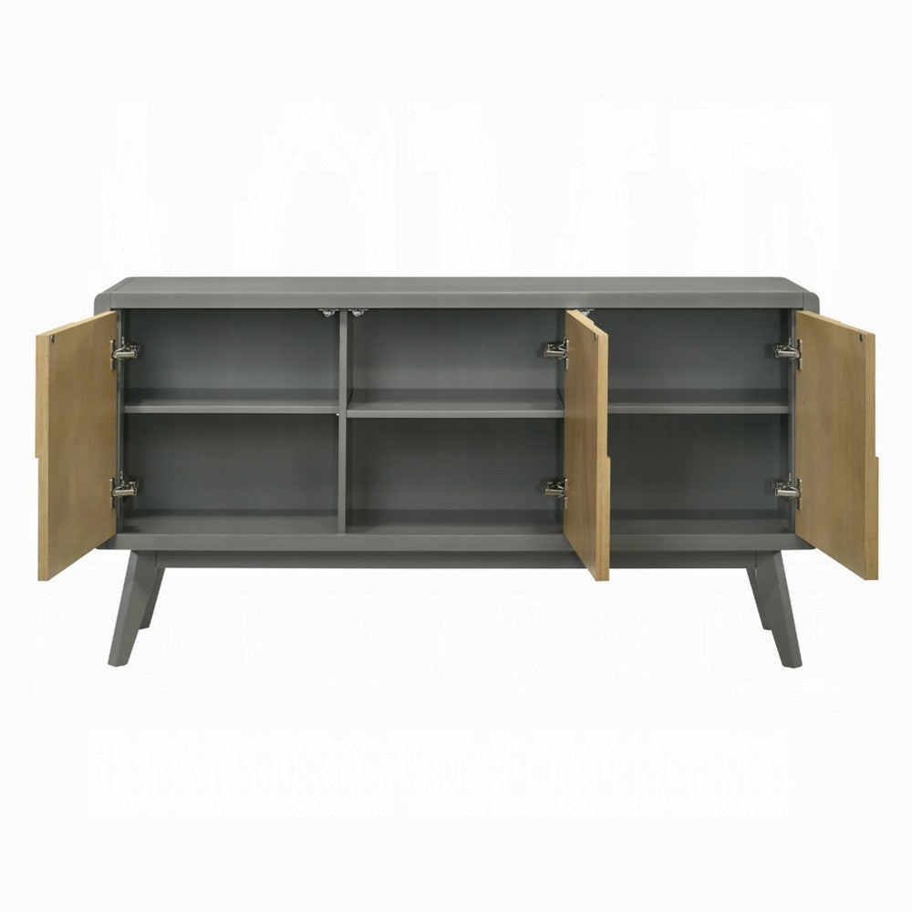Yodo Sideboard Buffet Console | 59’’ | Brown Geometric Front Design BM333075