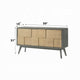 Yodo Sideboard Buffet Console | 59’’ | Brown Geometric Front Design BM333075