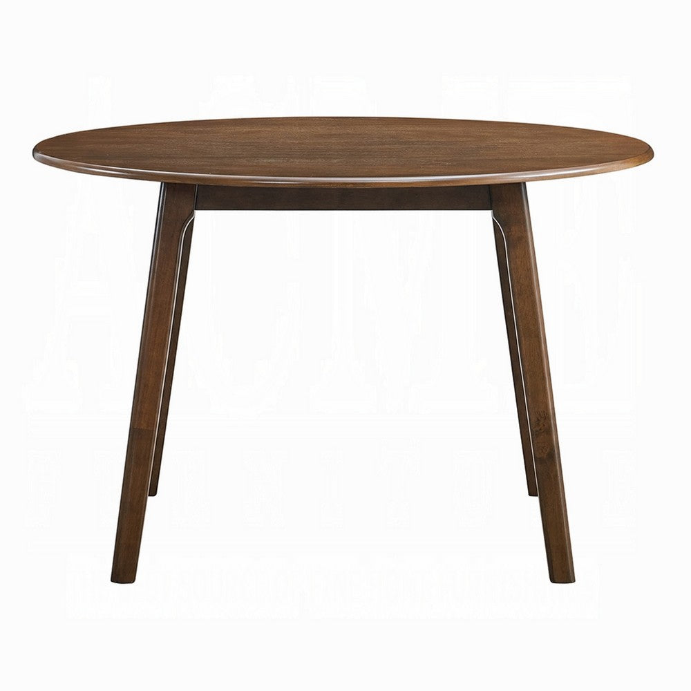 Koko Dining Table | 48" Round Top | Dark Walnut Brown Rubberwood