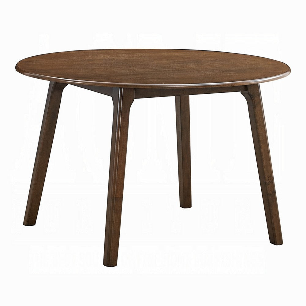 Koko Dining Table | 48" Round Top | Dark Walnut Brown Rubberwood