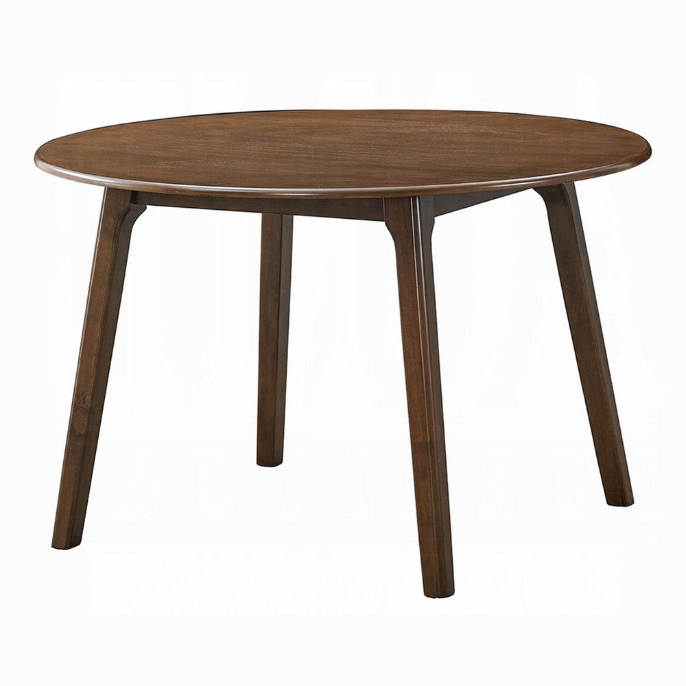 Koko Dining Table | 48" Round Top | Dark Walnut Brown Rubberwood