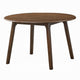 Koko Dining Table | 48" Round Top | Dark Walnut Brown Rubberwood