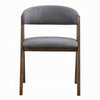 Koko Side Dining Chair Set of 2 | Gray Padded Seat | Walnut Brown Wood BM333077