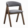 Koko Side Dining Chair Set of 2 | Gray Padded Seat | Walnut Brown Wood