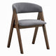Koko Side Dining Chair Set of 2 | Gray Padded Seat | Walnut Brown Wood