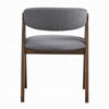 Koko Side Dining Chair Set of 2 | Gray Padded Seat | Walnut Brown Wood BM333077