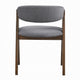 Koko Side Dining Chair Set of 2 | Gray Padded Seat | Walnut Brown Wood BM333077
