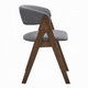 Koko Side Dining Chair Set of 2 | Gray Padded Seat | Walnut Brown Wood BM333077