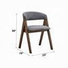 Koko Side Dining Chair Set of 2 | Gray Padded Seat | Walnut Brown Wood BM333077