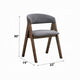 Koko Side Dining Chair Set of 2 | Gray Padded Seat | Walnut Brown Wood BM333077