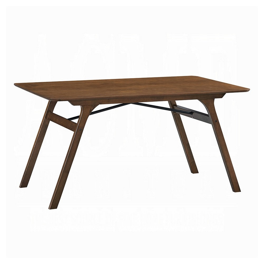 Lumy Dining Table | 59" | Rectangular Top | Walnut Brown Rubberwood