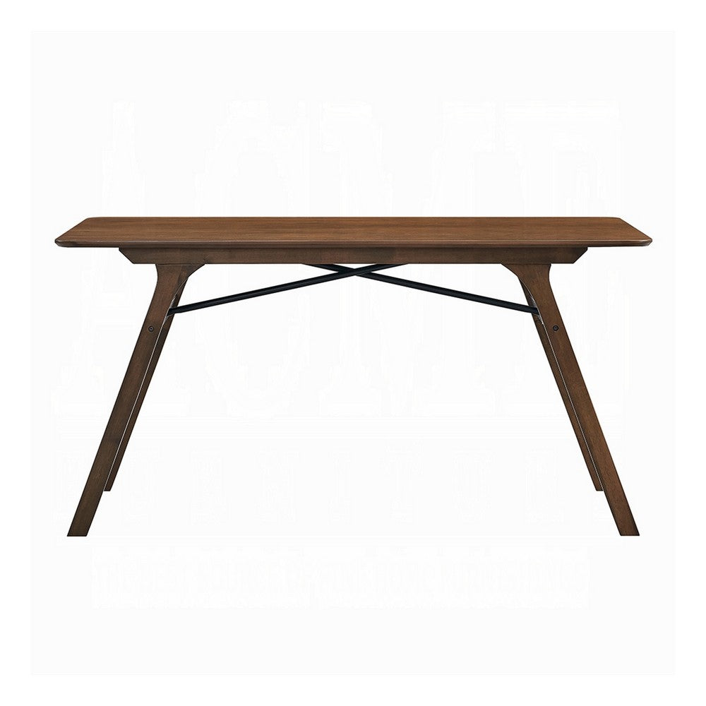 Lumy Dining Table | 59" | Rectangular Top | Walnut Brown Rubberwood