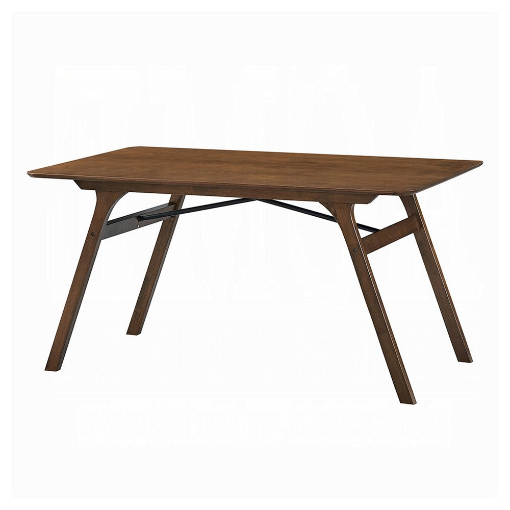 Lumy Dining Table | 59" | Rectangular Top | Walnut Brown Rubberwood