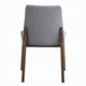 Lumy Side Dining Chair Set of 2 | Gray Padded Seat | Brown Wood BM333079