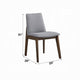Lumy Side Dining Chair Set of 2 | Gray Padded Seat | Brown Wood BM333079
