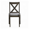 Side Dining Chair Set of 2 | X Farmhouse Back | Padded Gray and Beige BM333080