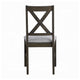 Side Dining Chair Set of 2 | X Farmhouse Back | Padded Gray and Beige BM333080